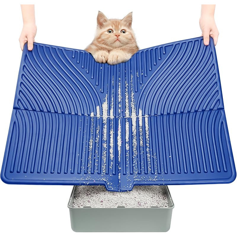 Large Waterproof Cat Litter Mat 31 Inch x 24 Inch Soft EVA Foam Easy Clean Scatter Control Pad