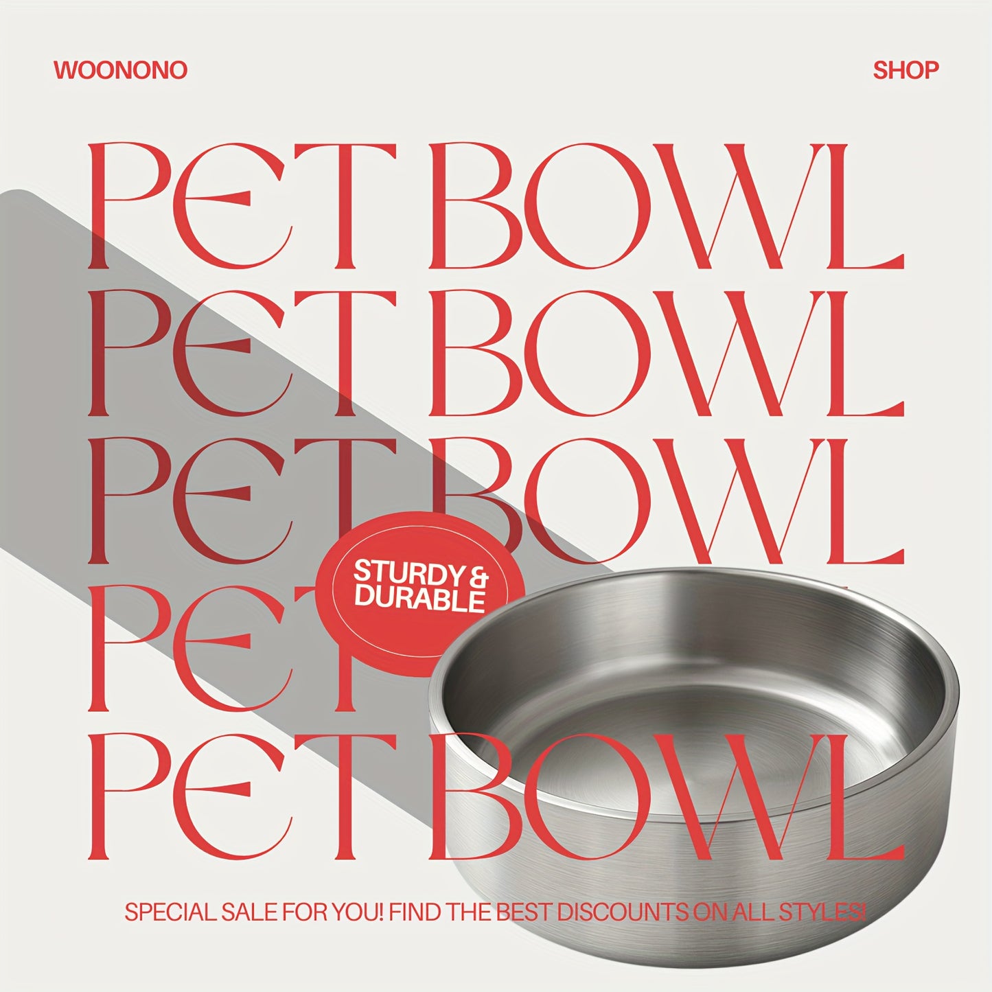 Stainless Steel Double Wall Insulated Dog Bowl with Non-Slip Base for Food and Water