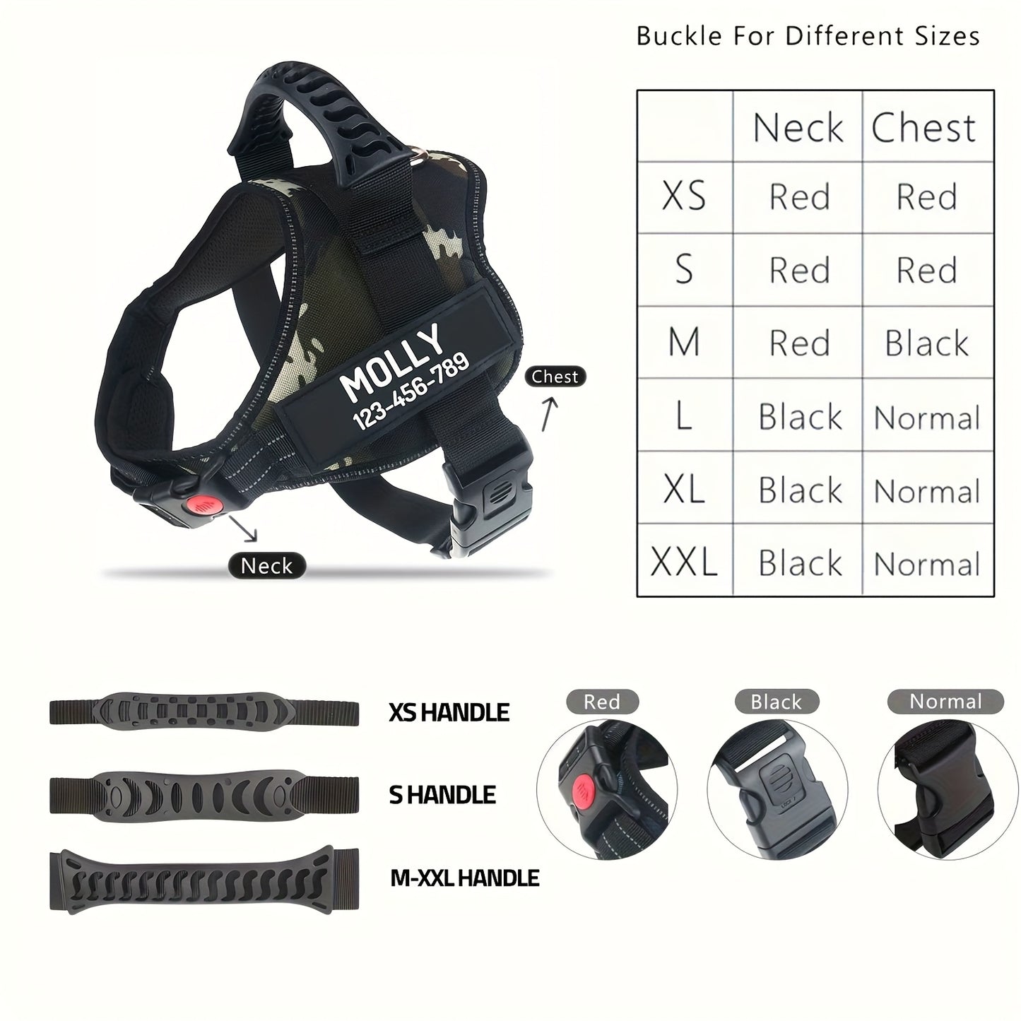 Customizable Polyester Dog Harness Name And Phone Number