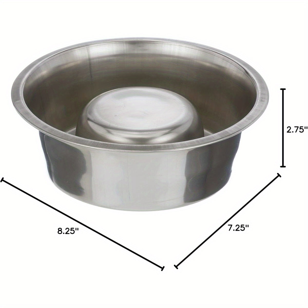 Stainless Steel Slow Feed Bowl for Dogs and Cats Fits Neater Feeders 3 Cup Capacity