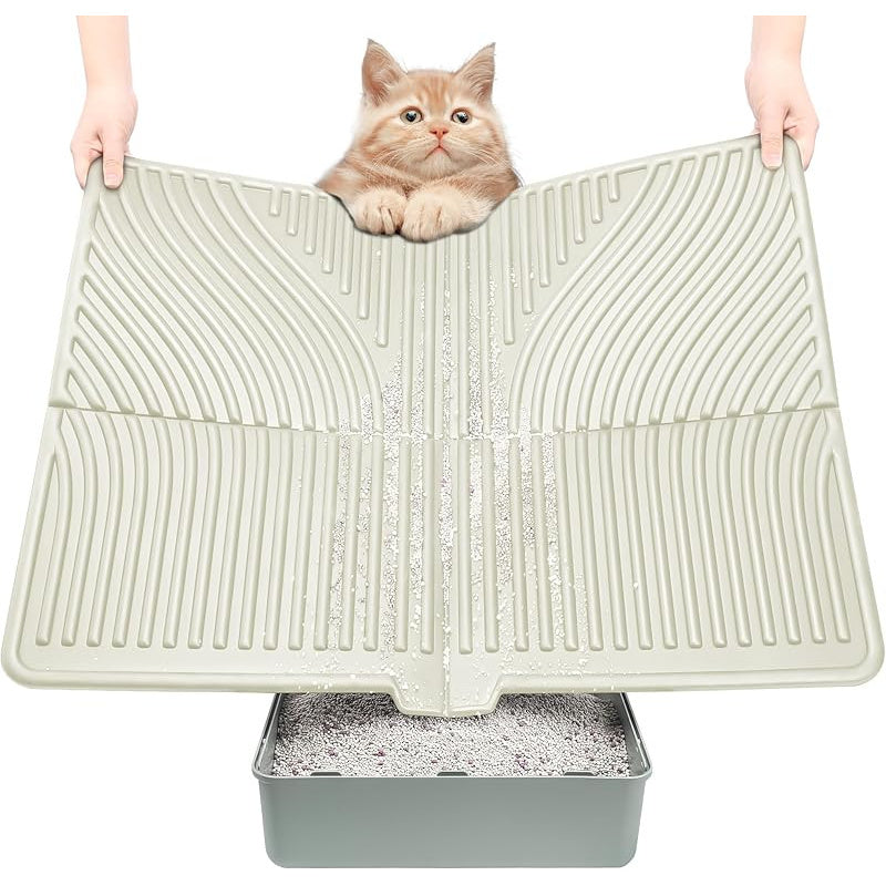 Large Waterproof Cat Litter Mat 31 Inch x 24 Inch Soft EVA Foam Easy Clean Scatter Control Pad