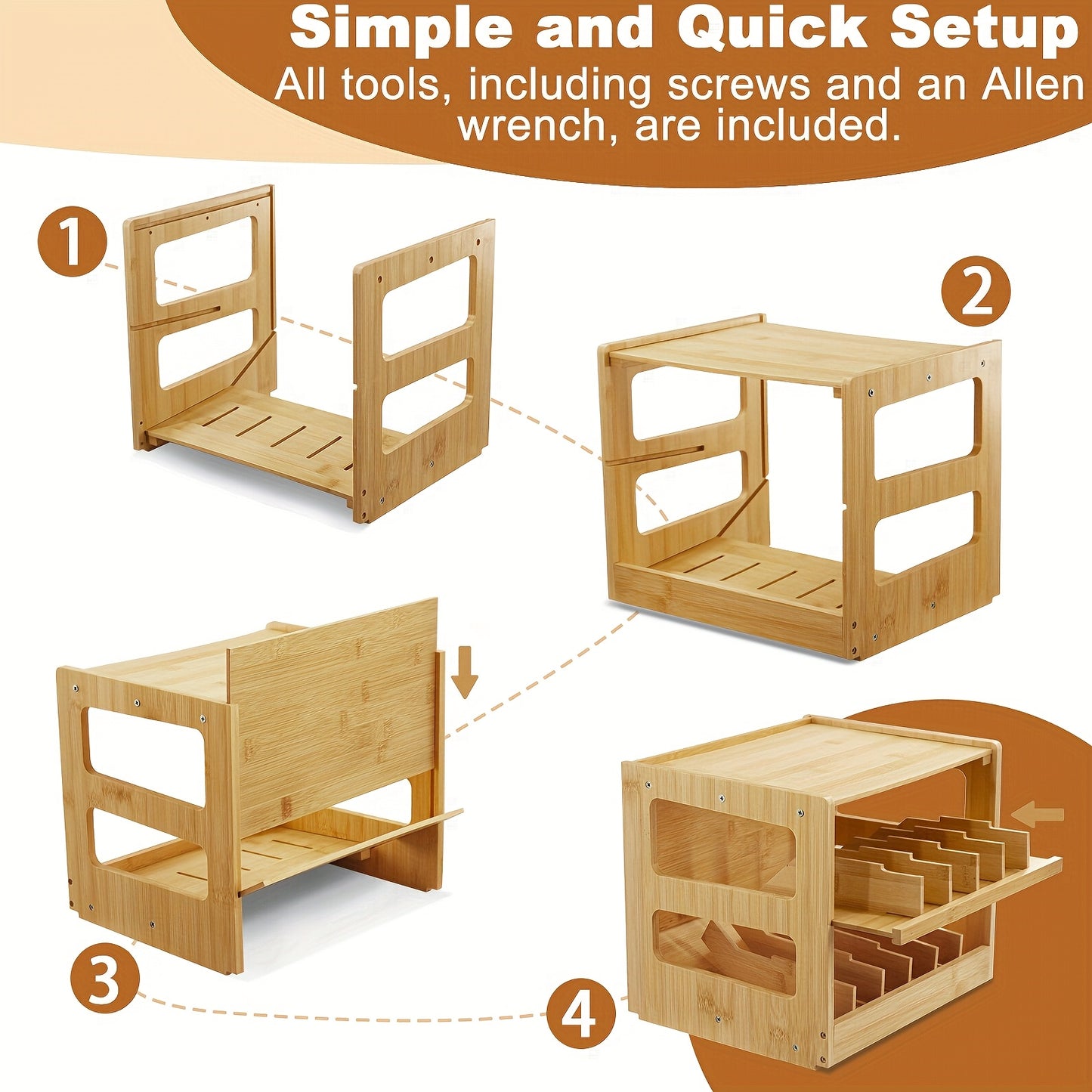 Upgraded Bamboo Cat Food Organizer 36 Slot Stackable