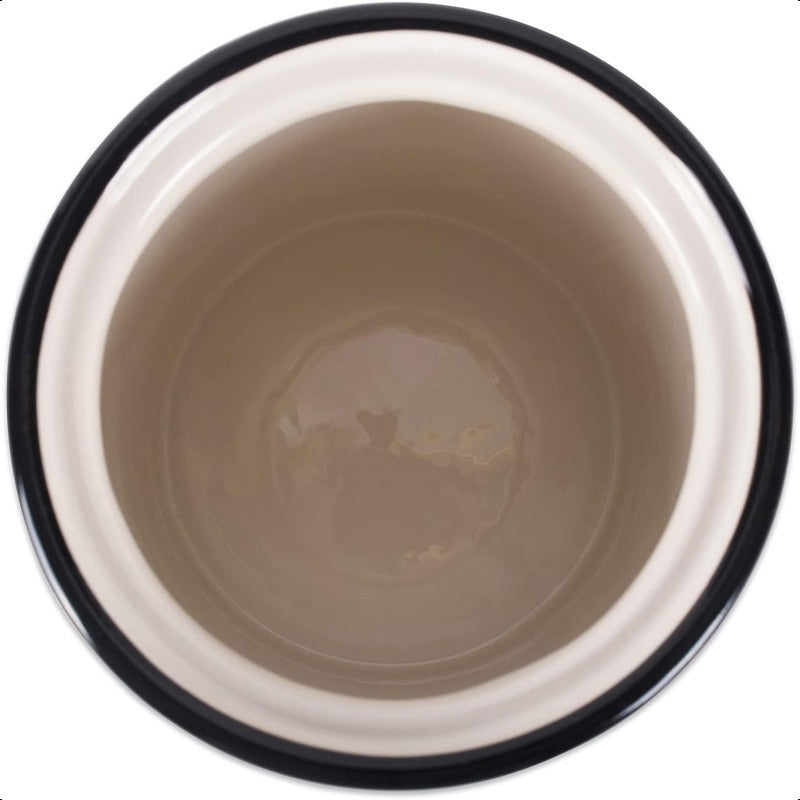 Ceramic Paw Print Pet Food Canister Black White Modern