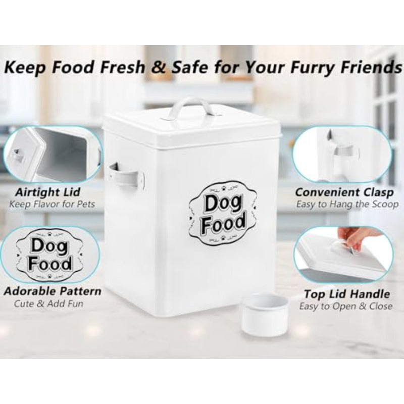 Youeon 25 Cup Airtight Galvanized Steel Dog Food Container