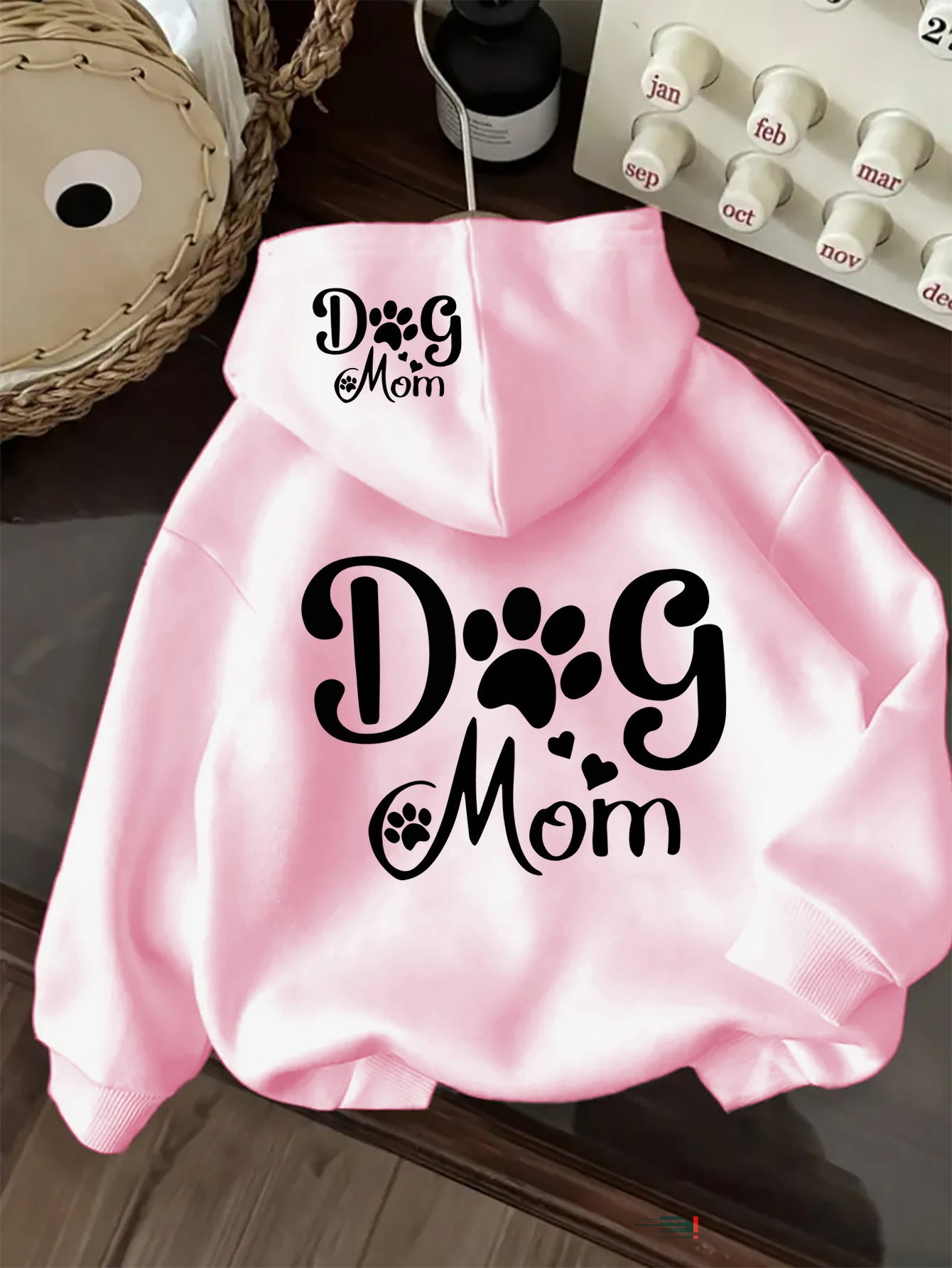 Women's Dog Mom Hoodie Red Cozy Sweatshirt with Pocket Perfect for Fall and Winter