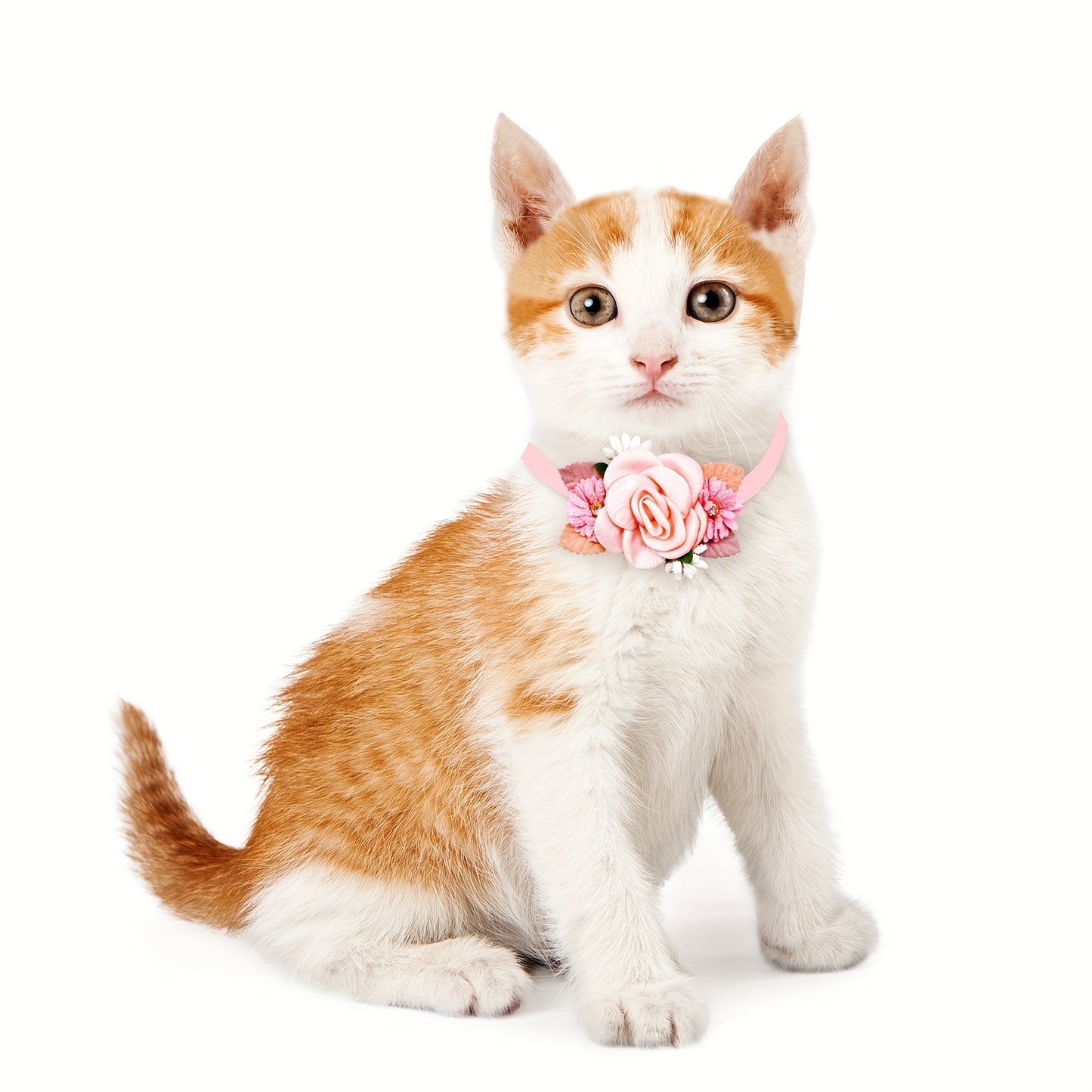 10 Pcs Floral Dog Bowties with Pearls for Weddings Parties and Photo Shoots