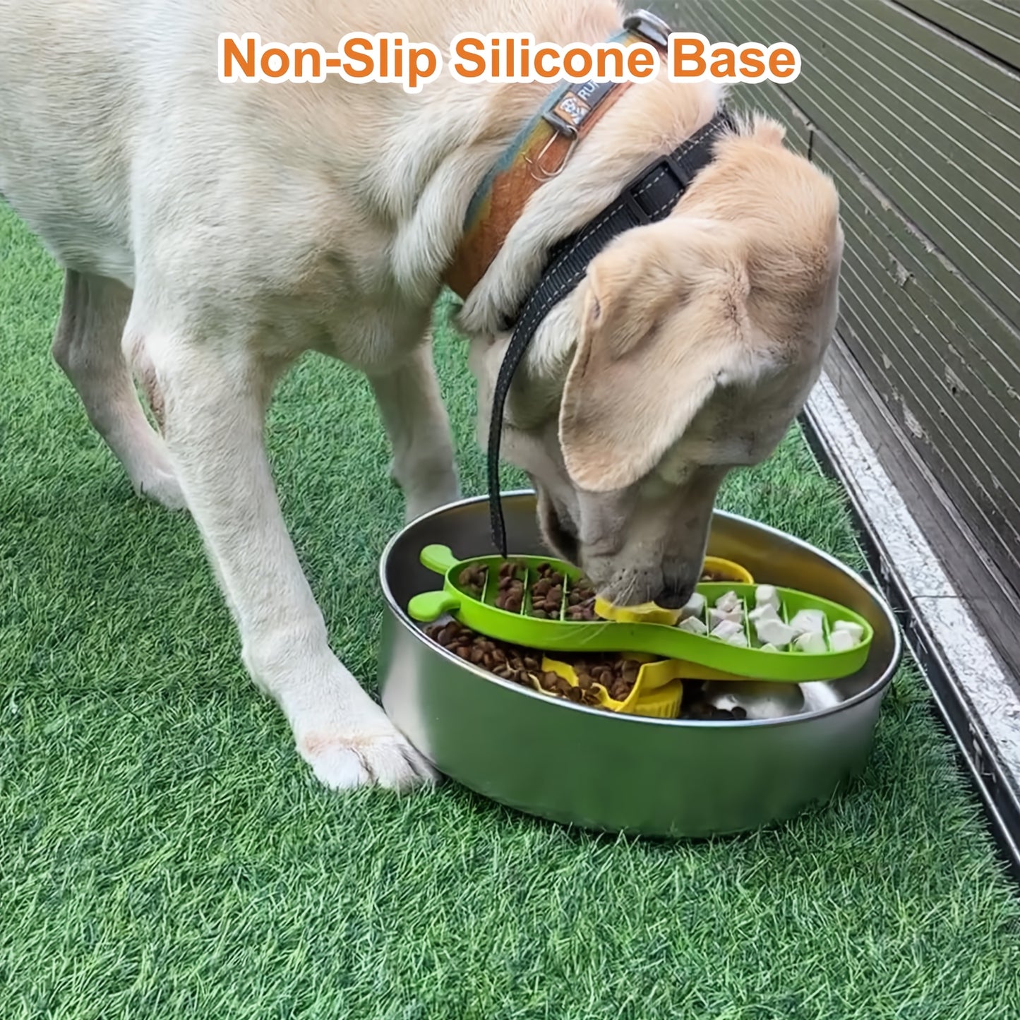 Stainless Steel Bee-Styled Slow Feeder Dog Bowl with Non-Slip Base for Healthy Digestion