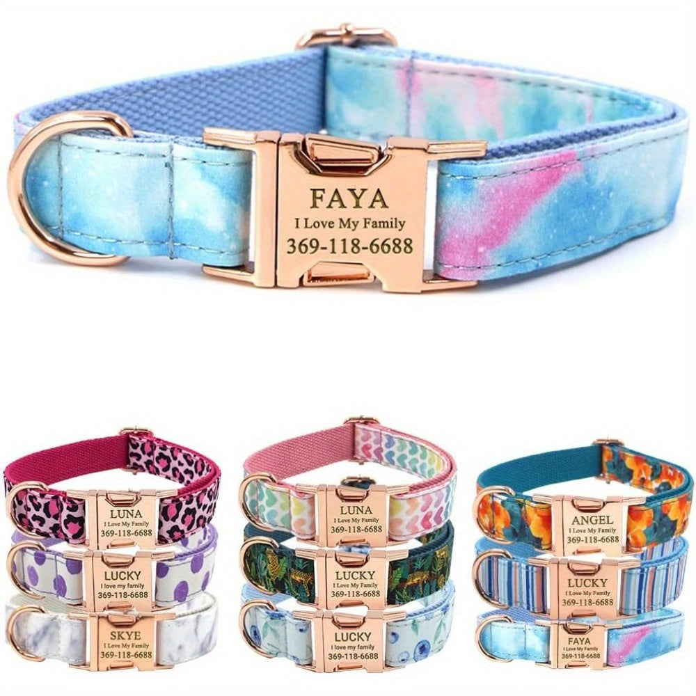 Personalized Dog Collar with Engraved Name and Phone for Medium and Large Dogs