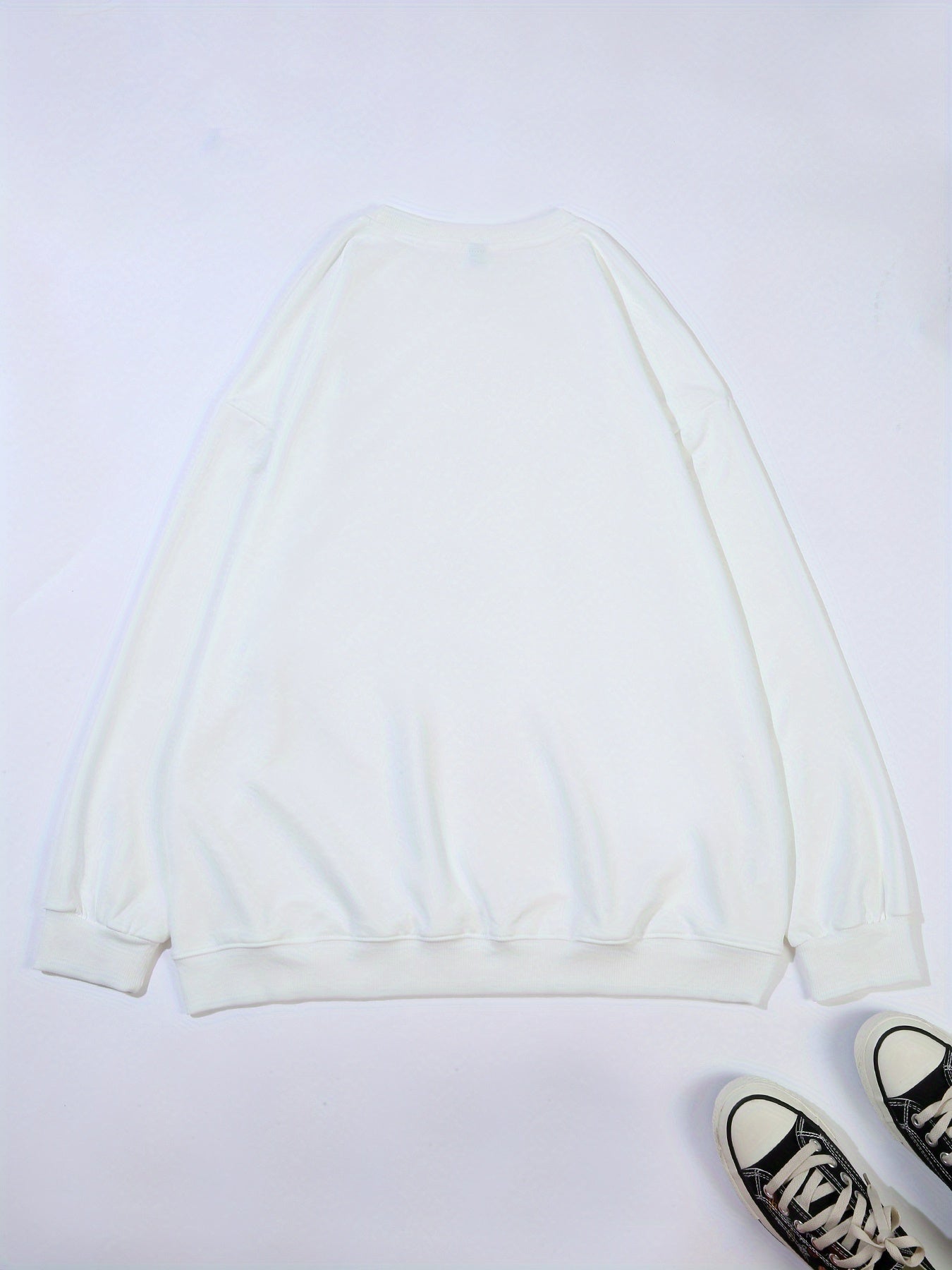 Cozy Paw Print Crew Neck Sweatshirt for Women Casual Long Sleeve Pullover for Fall and Winter