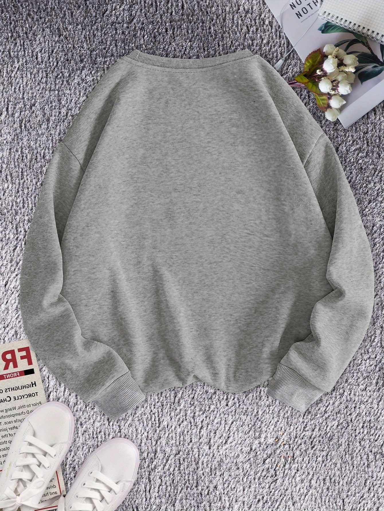 Teediy Women's Dog Mom Pink Sweatshirt with Paw Prints Casual Pullover for Autumn Winter