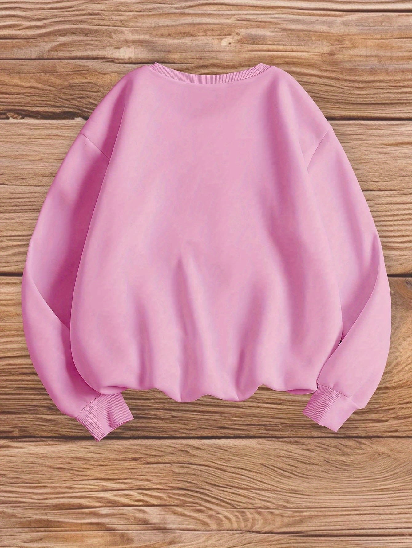 Teediy Women's Dog Mom Pink Sweatshirt with Paw Prints Casual Pullover for Autumn Winter