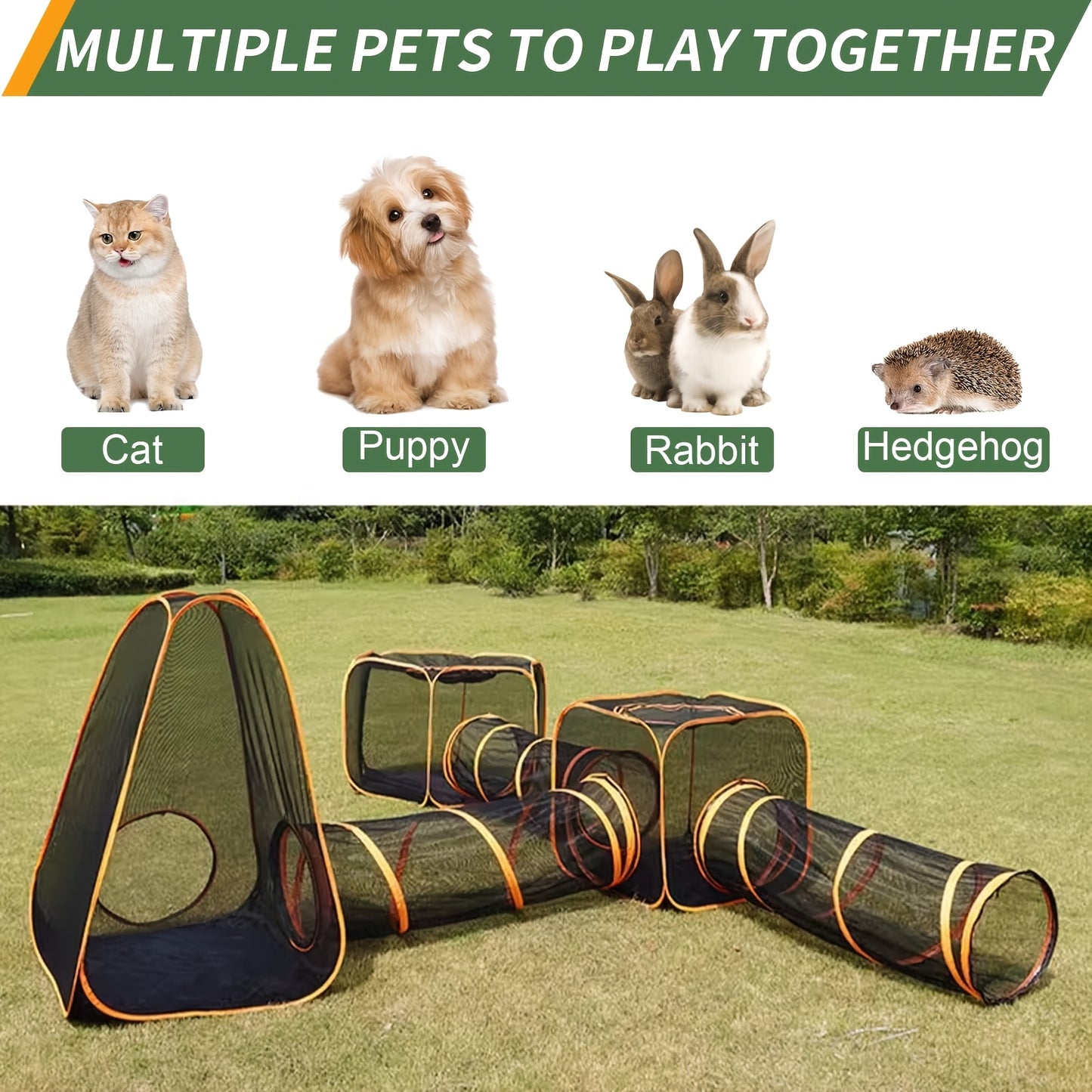 6-in-1 Foldable Pet Playpen With Tunnel And Tent Outdoor