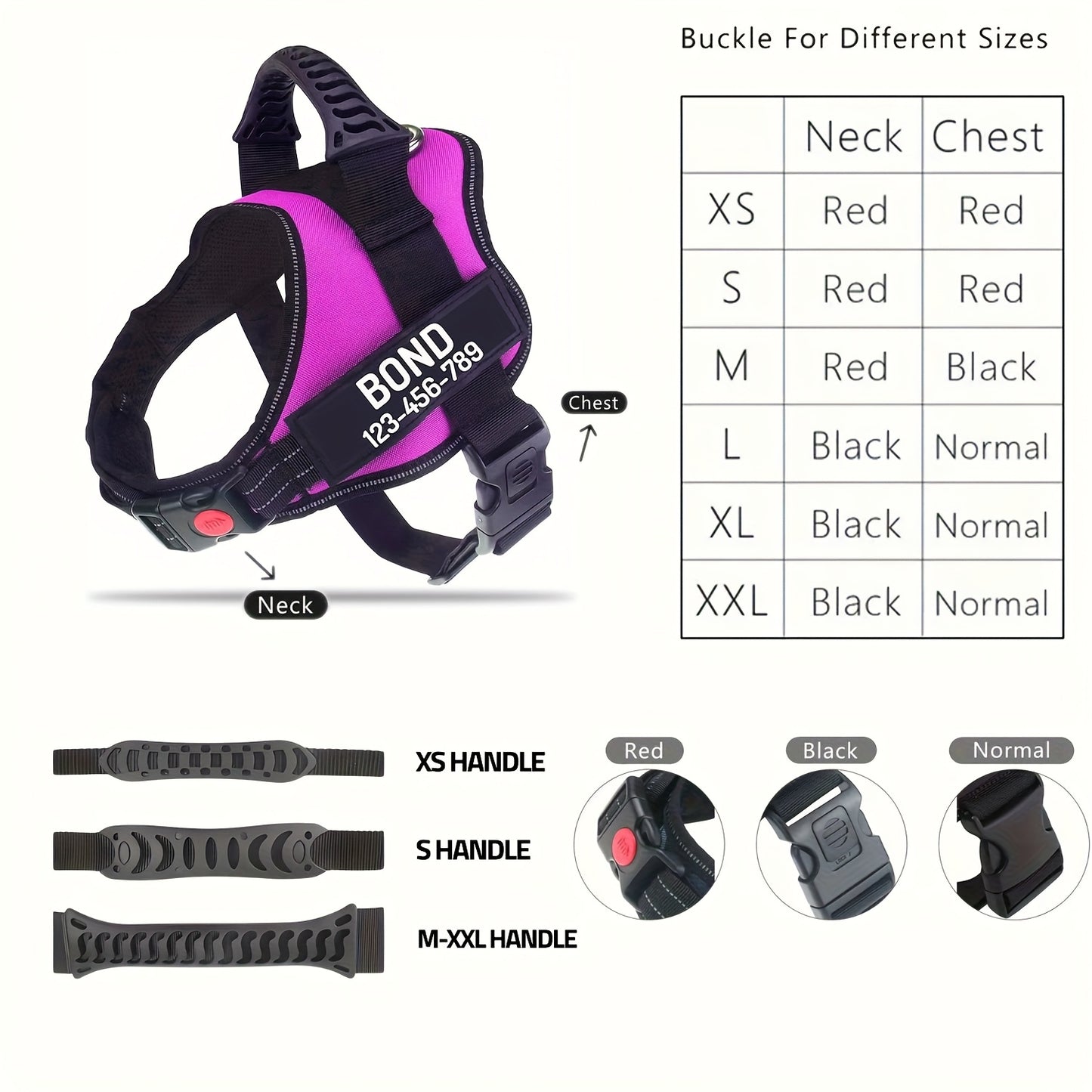 Customizable Polyester Dog Harness Name And Phone Number