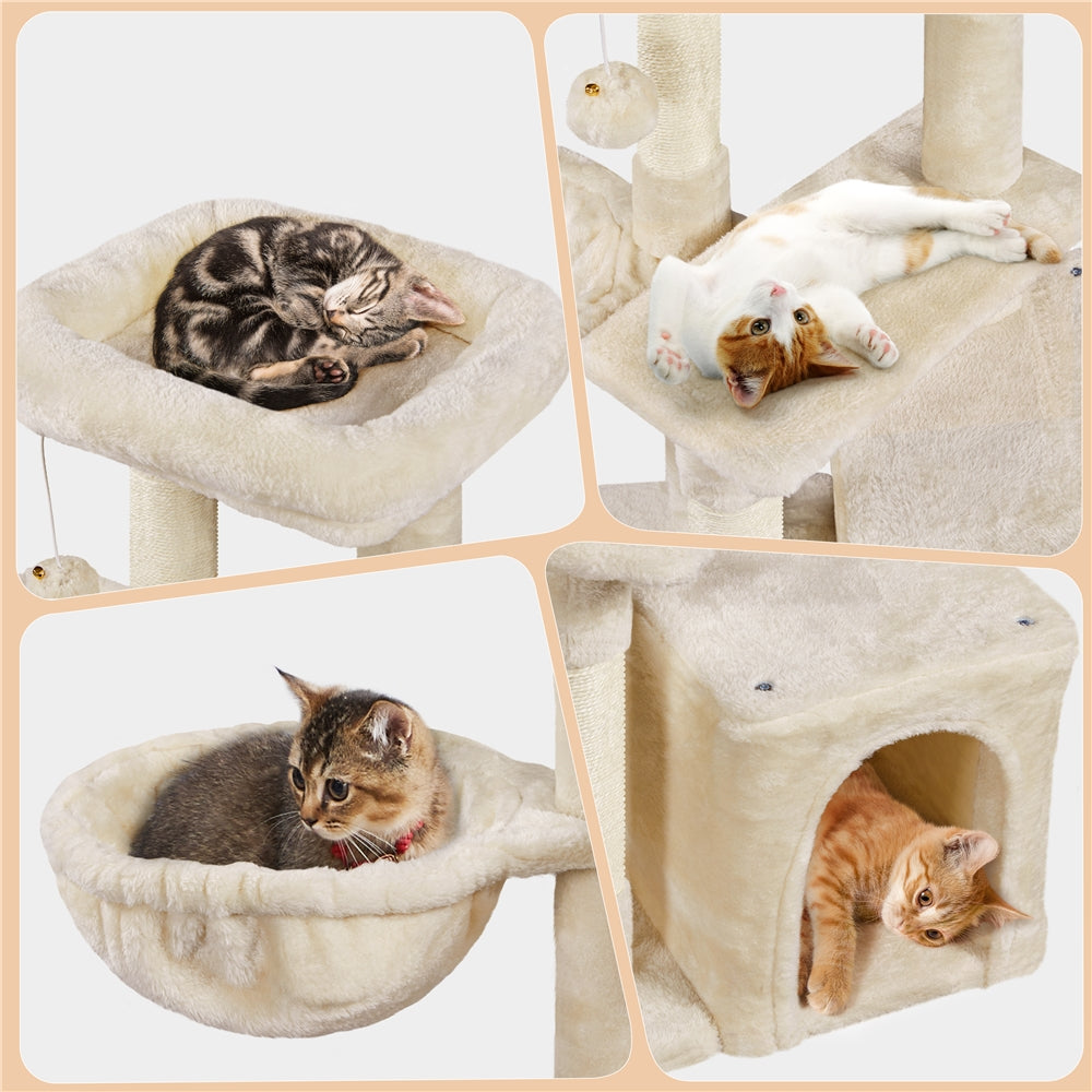 Costoffs 34.5 Inch Plush Cat Tree Activity Center with Condo Nest Platform and Basket