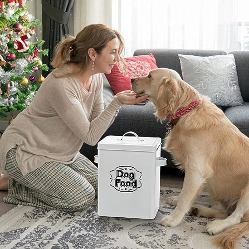 Youeon 25 Cup Airtight Galvanized Steel Dog Food Container