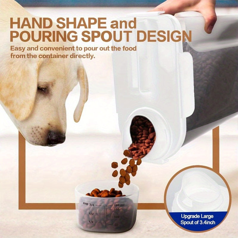 57 Lb Airtight Pet Food Storage Dispenser With Bowl