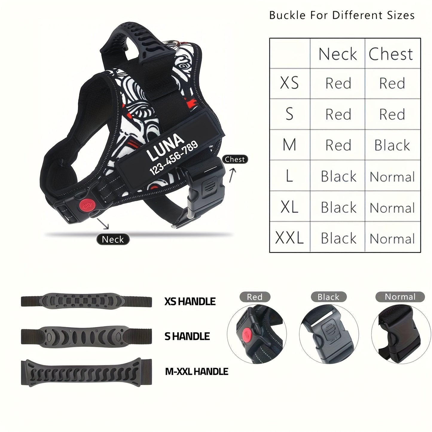 Customizable Polyester Dog Harness Name And Phone Number