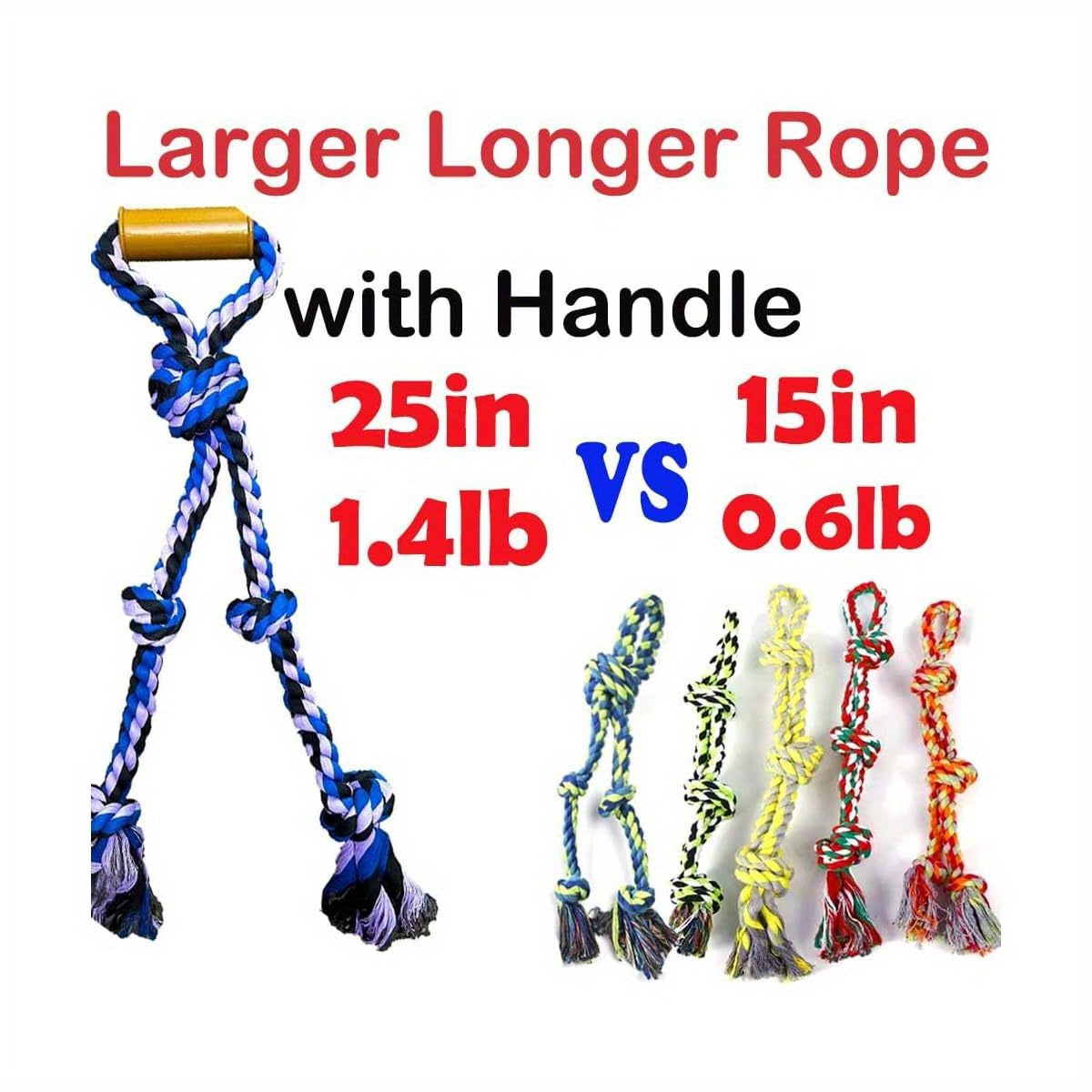 Fejapa Heavy Duty Dog Rope Toy For Aggressive Chewers Tug