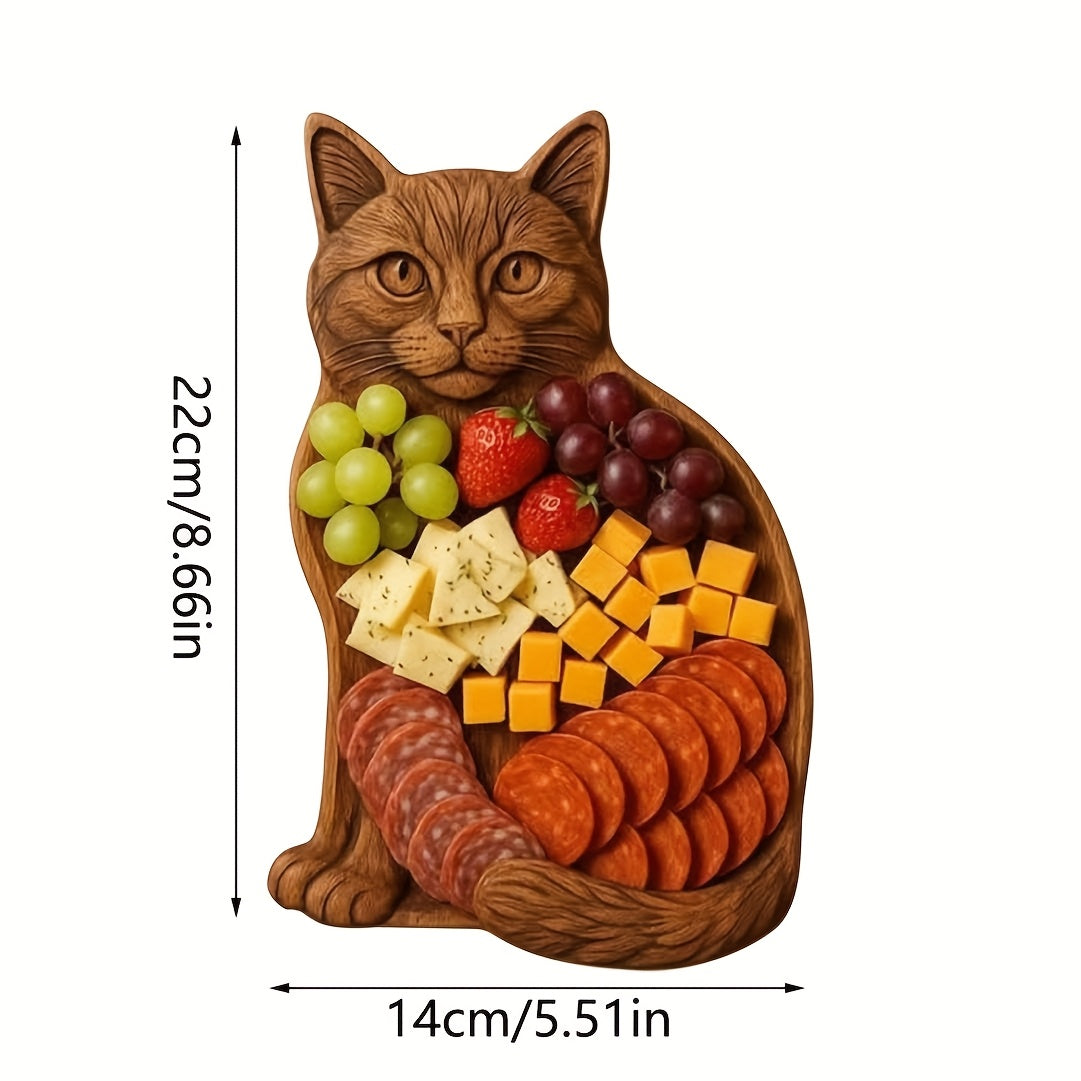 Handmade Octopus Turtle Cat Shaped Charcuterie Board Artificial Wood Serving Tray for Parties