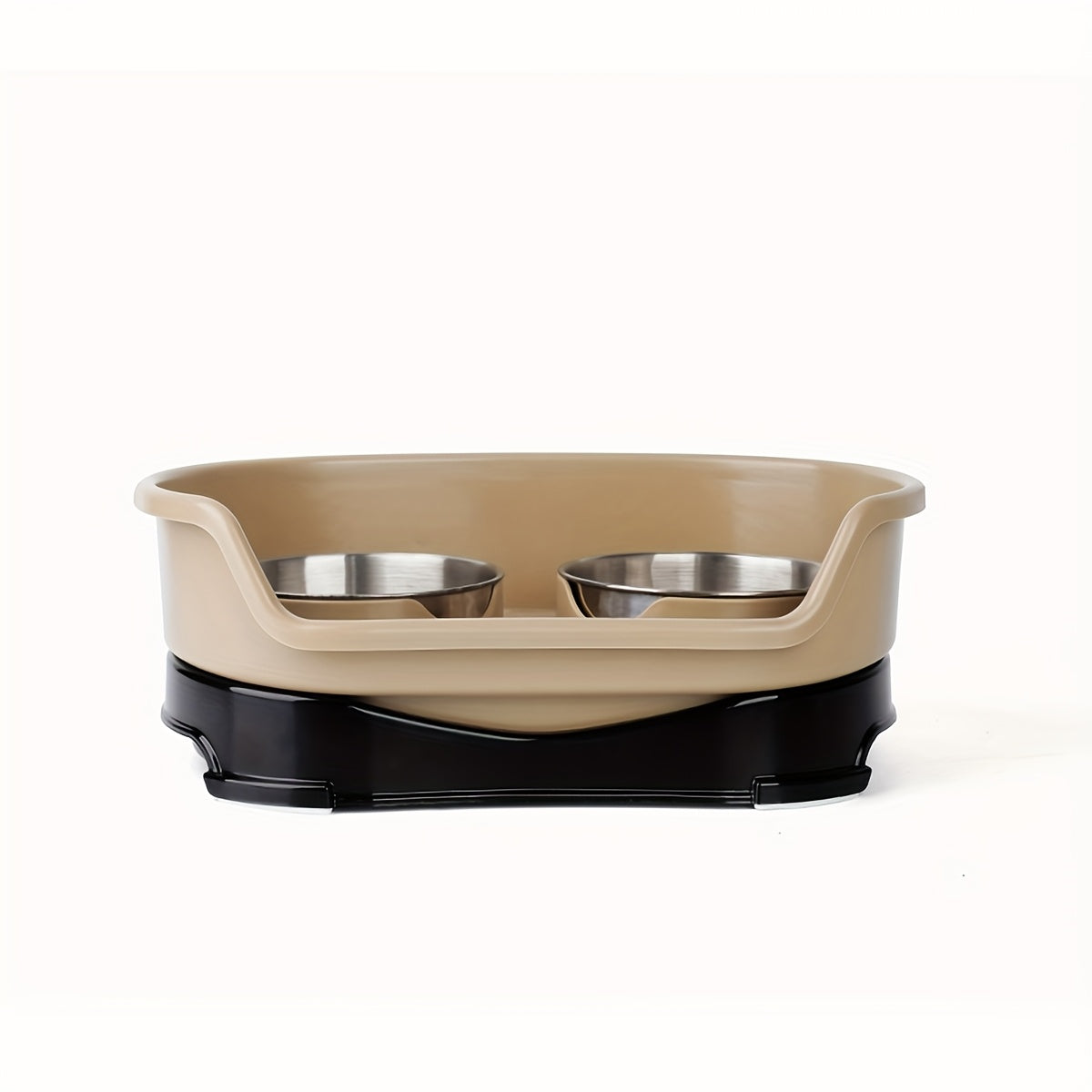 Stainless Steel Double Pet Bowl Set with Anti-Tip Design for Dogs and Cats