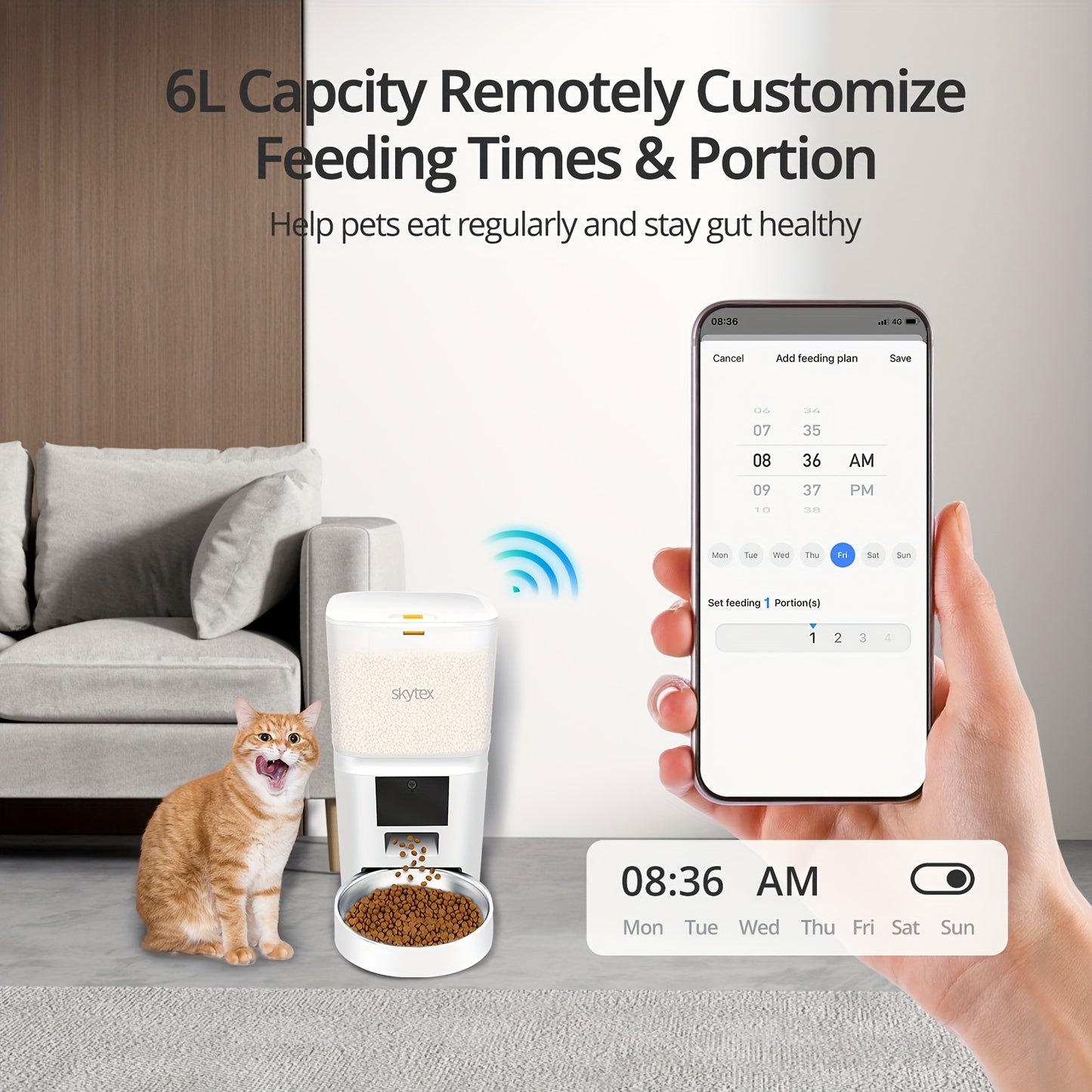 Automatic Pet Feeder for Dogs and Cats WiFi Reminders