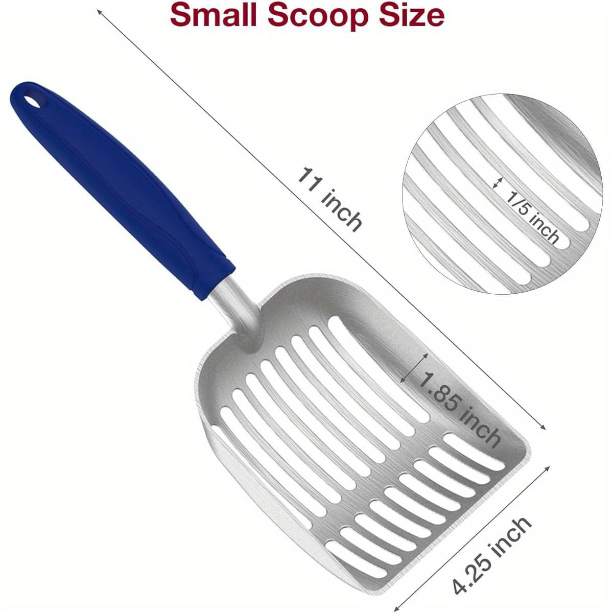 Durable Cat Litter Scoop with Long Handle Aluminum Alloy Sifter for Easy Poop Cleaning