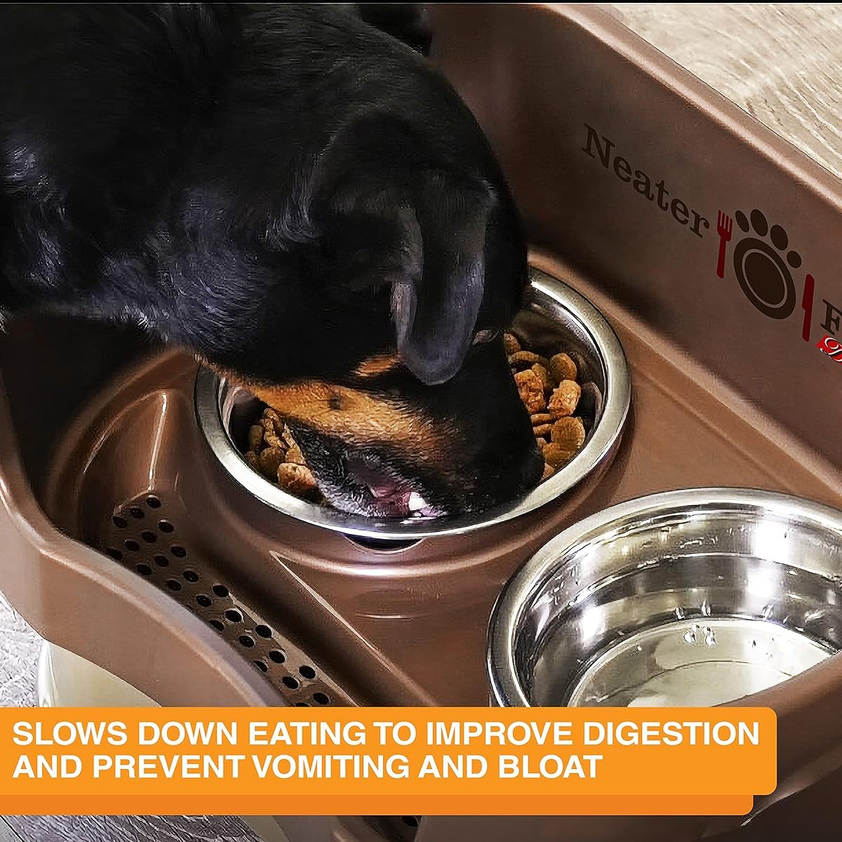 Stainless Steel Slow Feed Bowl for Dogs and Cats Fits Neater Feeders 3 Cup Capacity