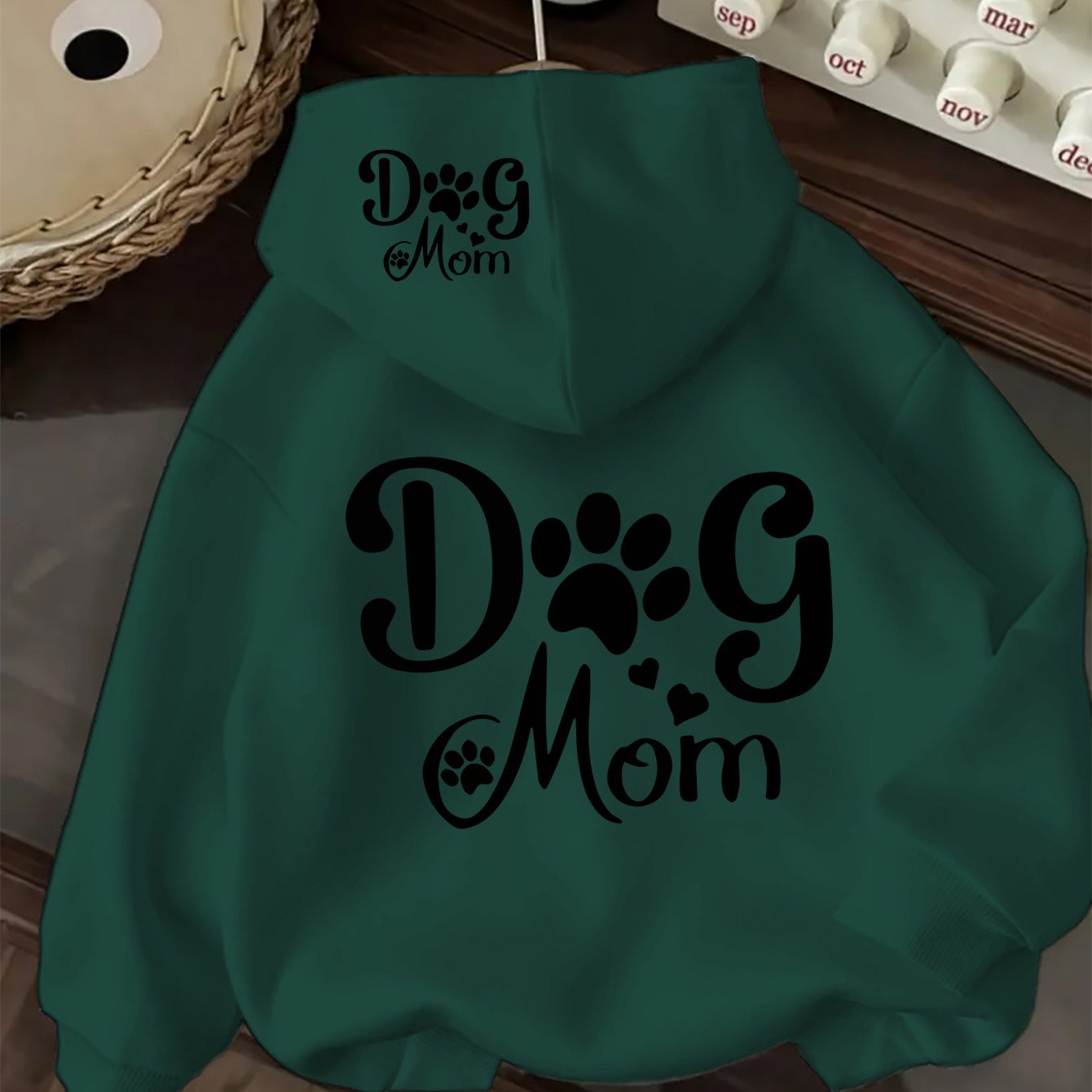 Women's Dog Mom Hoodie Red Cozy Sweatshirt with Pocket Perfect for Fall and Winter