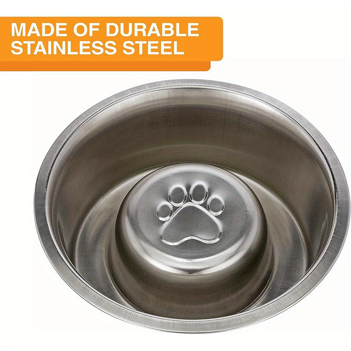 Stainless Steel Slow Feed Bowl for Dogs and Cats Fits Neater Feeders 3 Cup Capacity