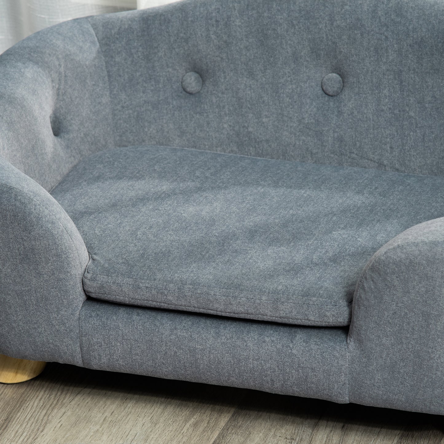 PawHut Gray Dog Cat Couch Sofa Bed for Miniature Dogs with Washable Cushion and Waterproof Cover