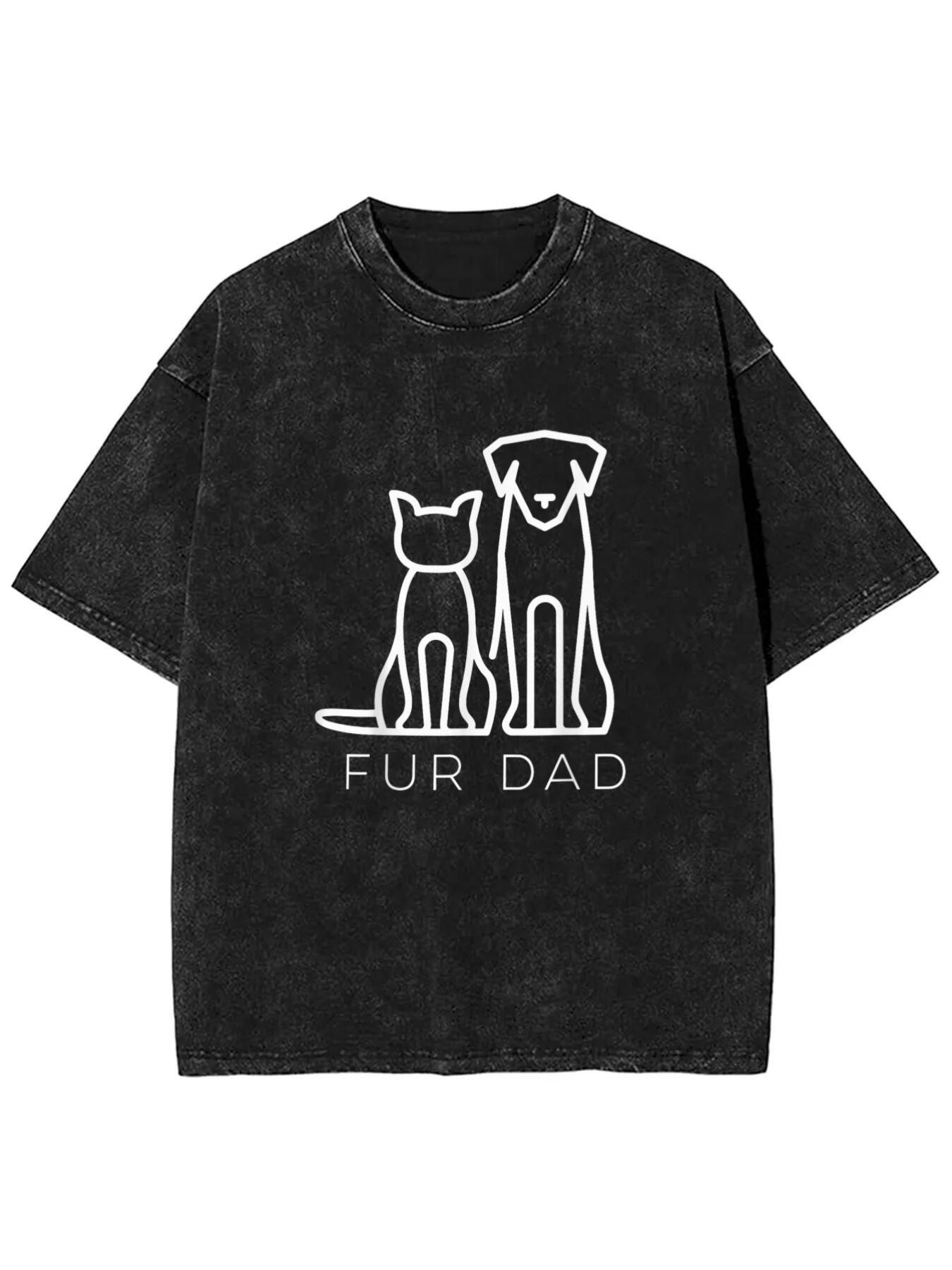 Fur Dad Pet Lover Graphic T-Shirt for Men Funny Casual Tee for Dog and Cat Dads