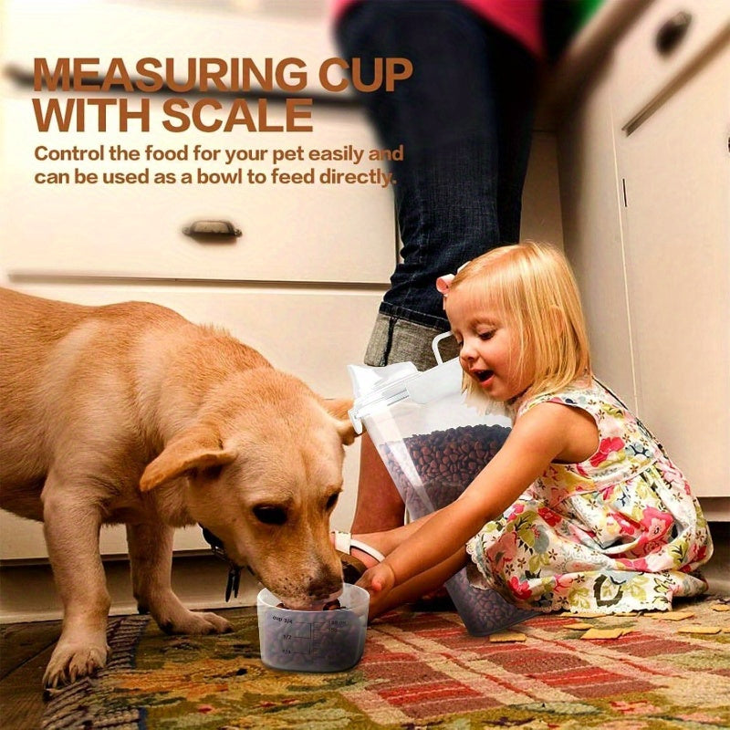 57 Lb Airtight Pet Food Storage Dispenser With Bowl