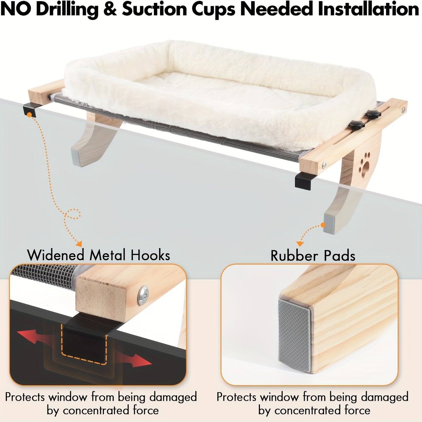Adjustable Cat Window Perch Hammock With Durable Frame