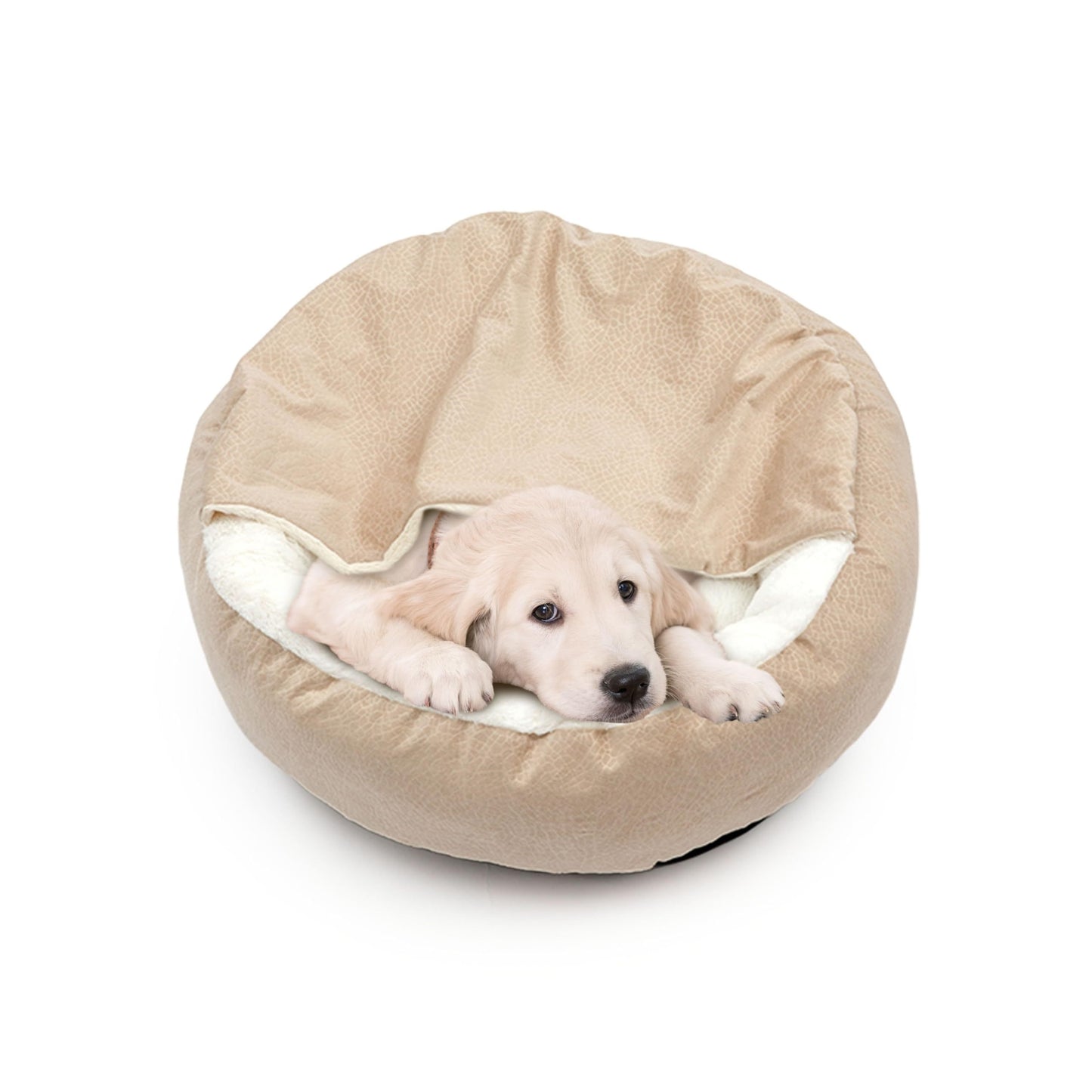Four Seasons Cozy Dog Bed with Hooded Blanket and Anti-Anxiety Design for All Pets