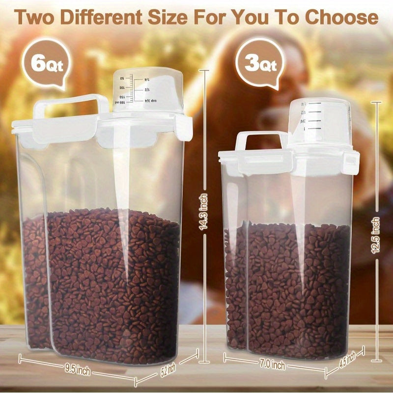 57 Lb Airtight Pet Food Storage Dispenser With Bowl