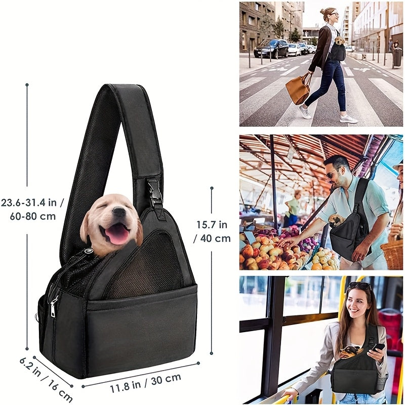 Hands Free Dog Sling Carrier for Small Dogs with Adjustable Straps and Storage Pocket