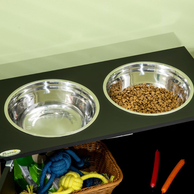 Magnetic Door Dog Food Storage Cabinet And Feeder Station