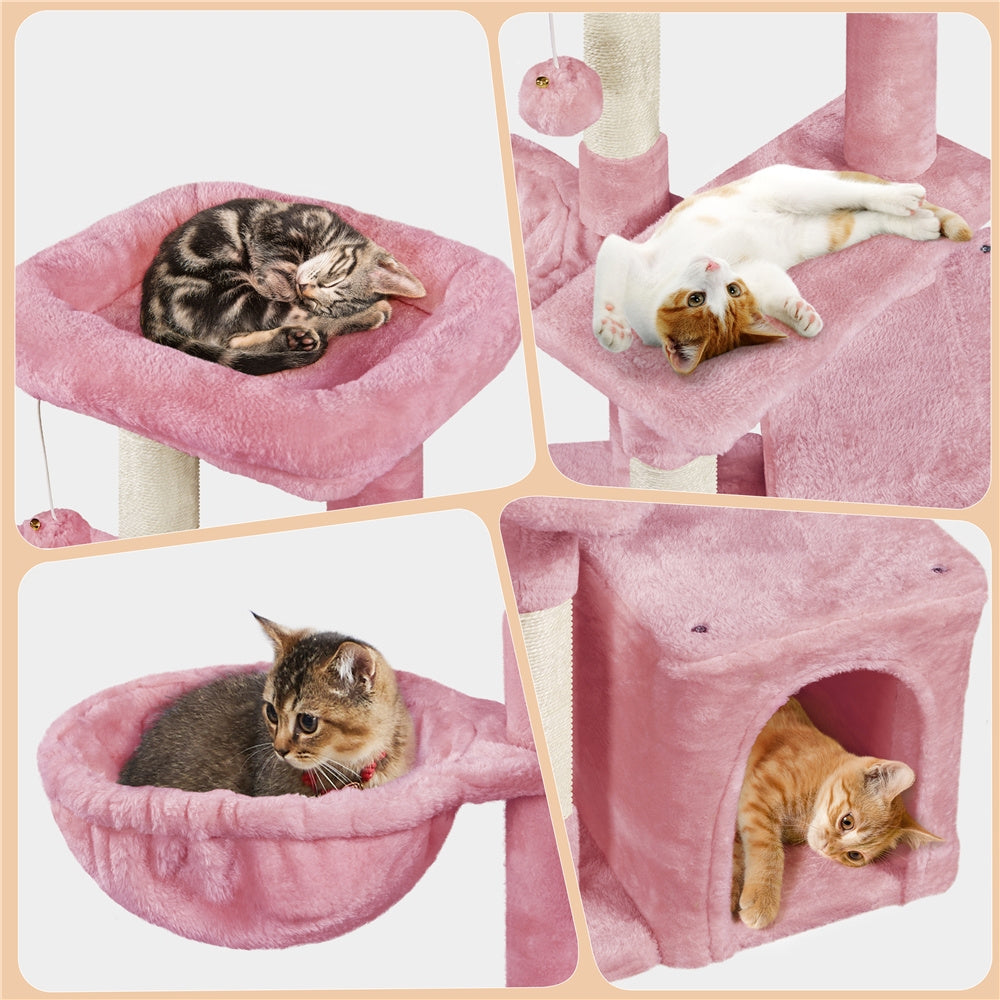 Costoffs 34.5 Inch Plush Cat Tree Activity Center with Condo Nest Platform and Basket