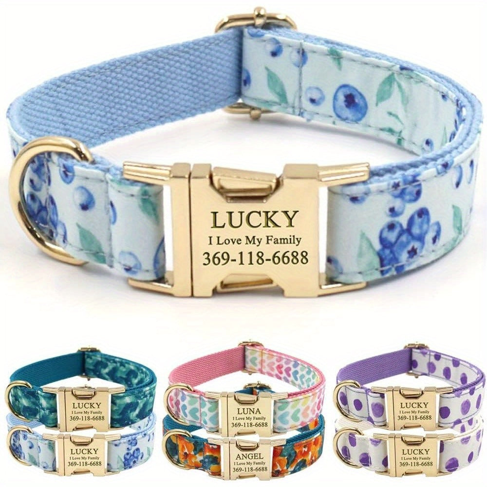 Personalized Dog Collar with Engraved Name and Phone for Medium and Large Dogs