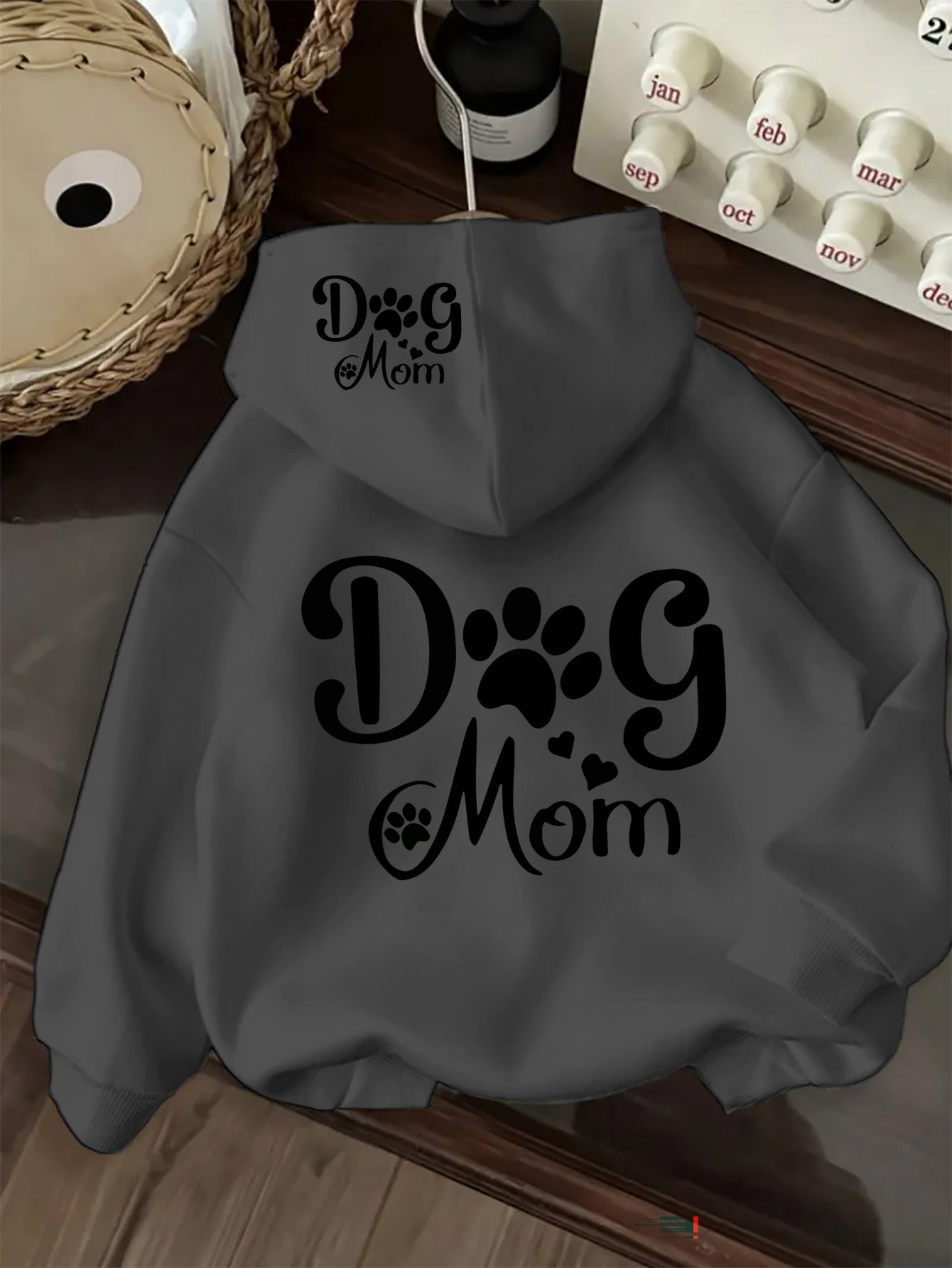 Women's Dog Mom Hoodie Red Cozy Sweatshirt with Pocket Perfect for Fall and Winter