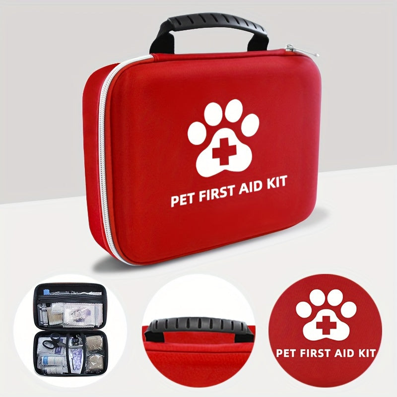 91pcs Portable Pet First Aid Kit for Dogs and Cats Ideal for Hiking Camping and Travel