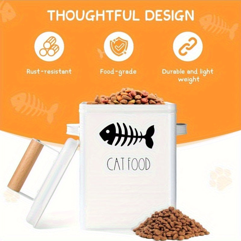 Airtight Cat Food Storage Container With Metal Lids