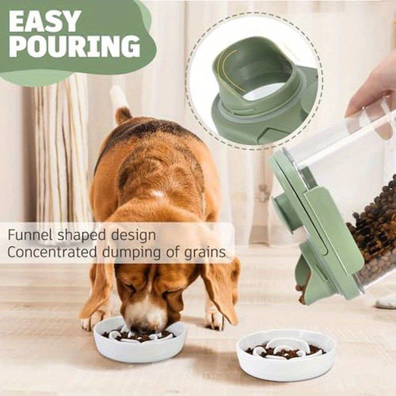 Airtight Pet Food Container With Spout And Measuring Cup