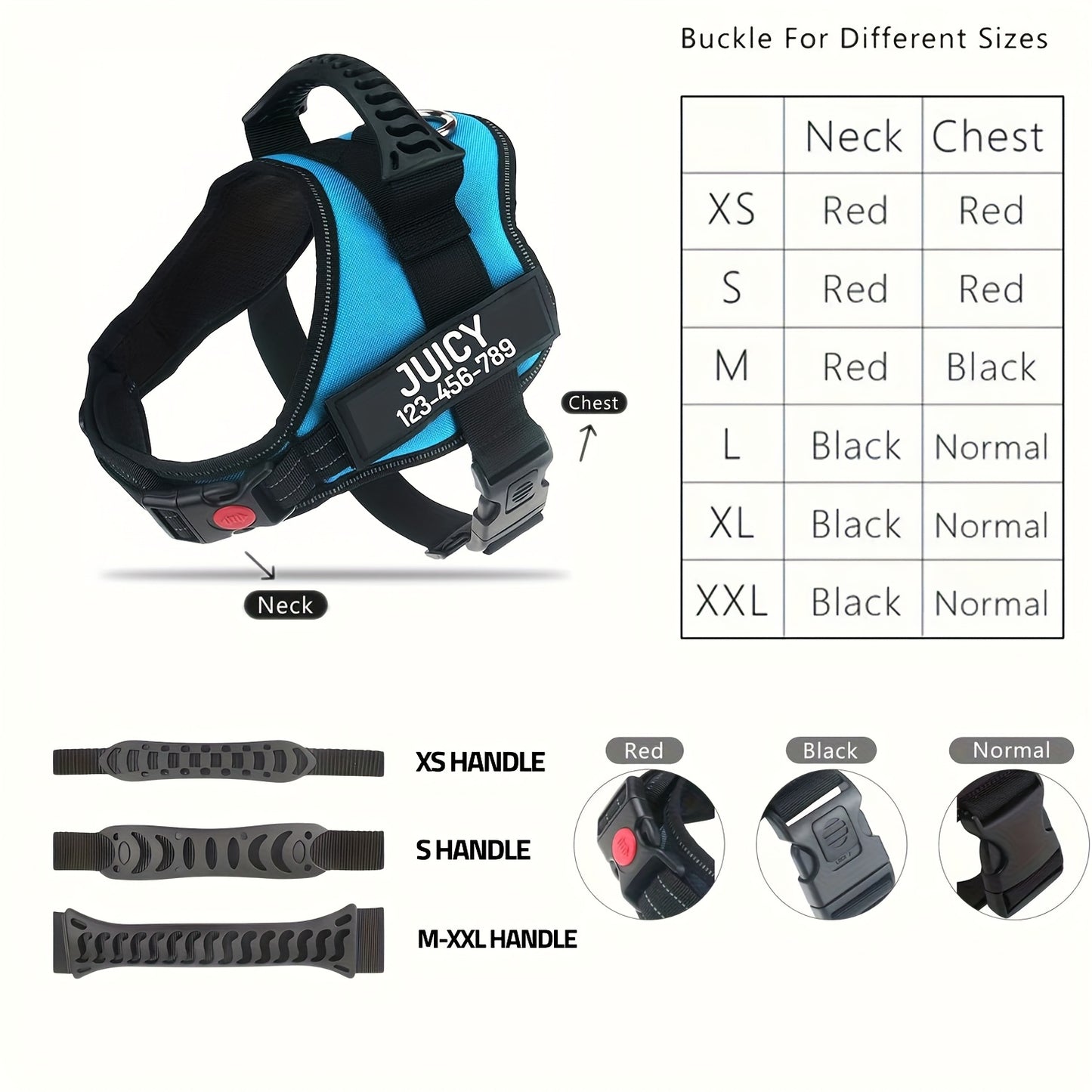 Customizable Polyester Dog Harness Name And Phone Number
