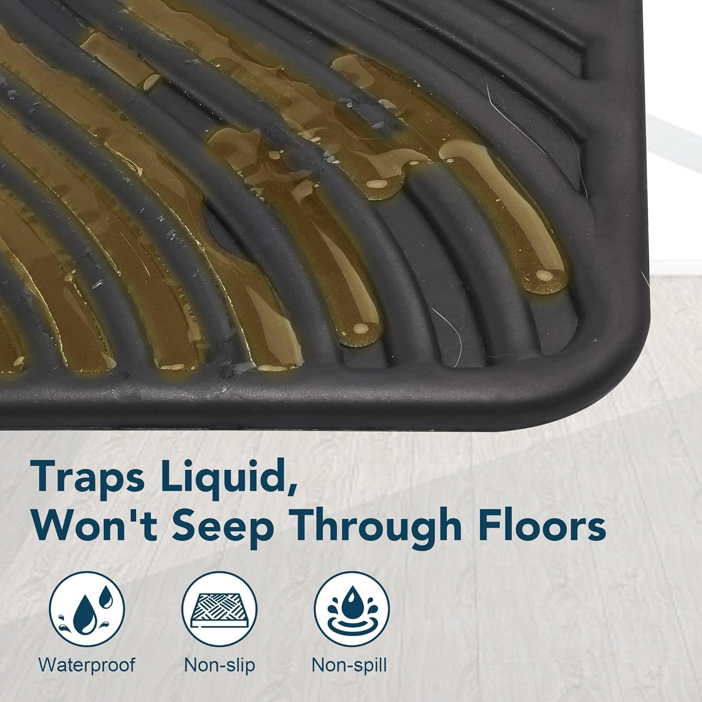 Large Waterproof Cat Litter Mat 31 Inch x 24 Inch Soft EVA Foam Easy Clean Scatter Control Pad