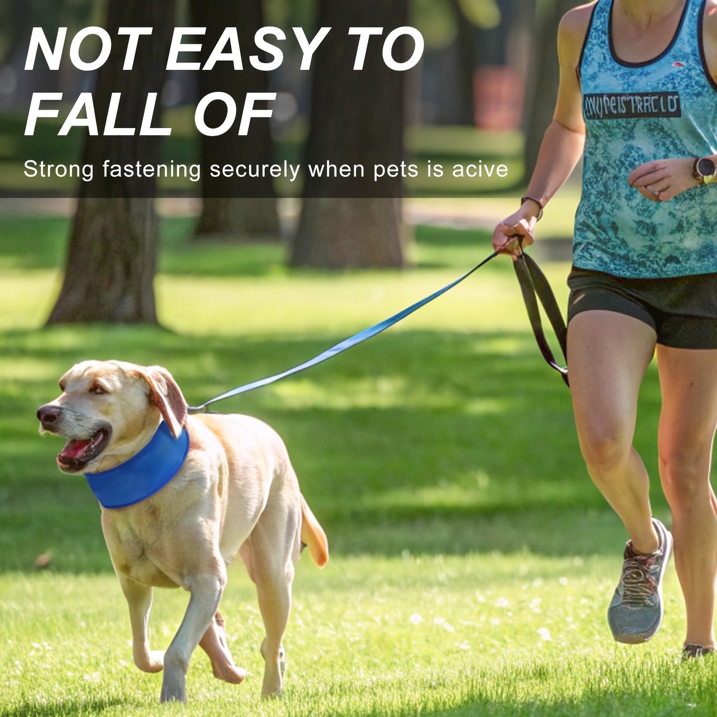 Dog Cooling Bandana Set of 2 Adjustable Ice Neck Cooler for Summer Heat Relief Blue
