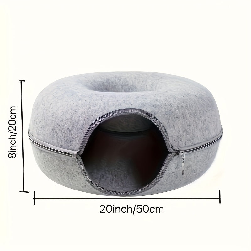 Felt Cat Beds and Interactive Tunnel Cave Toys for Cats - Scratch Resistant and Stylish Design