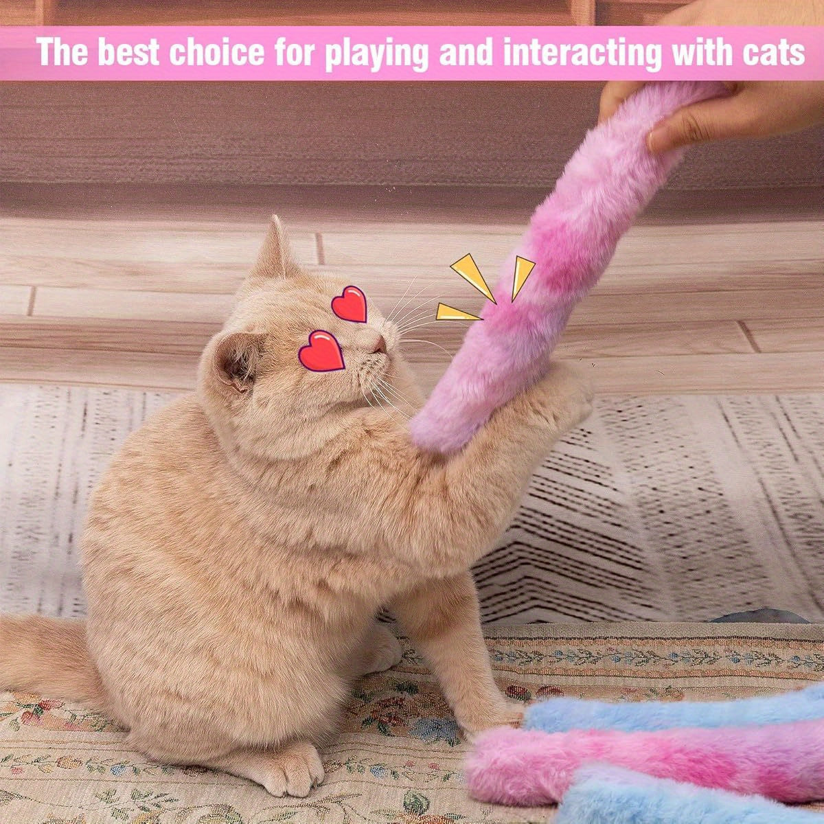 6pcs Cat Kicker Toys with Sound Paper Soft Plush Chew Toy for Indoor Cats