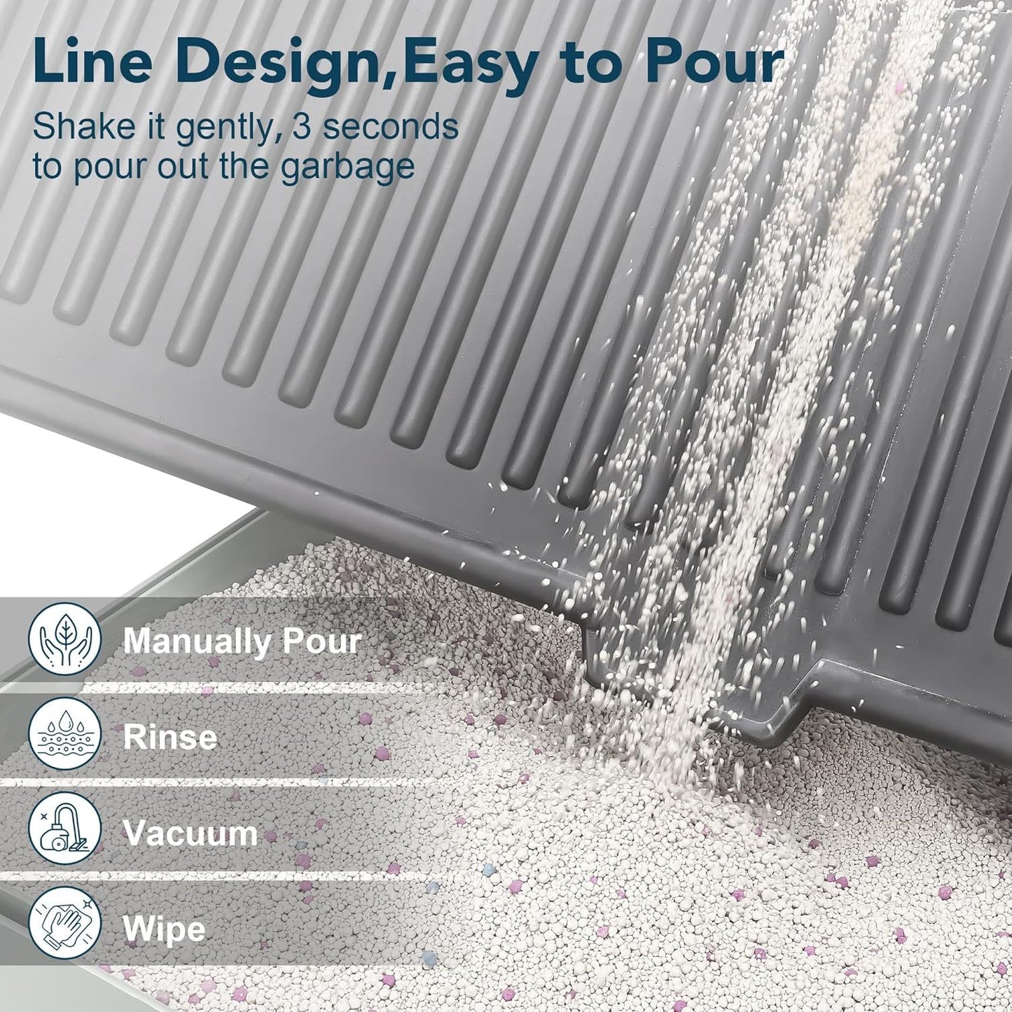 Large Waterproof Cat Litter Mat 31 Inch x 24 Inch Soft EVA Foam Easy Clean Scatter Control Pad