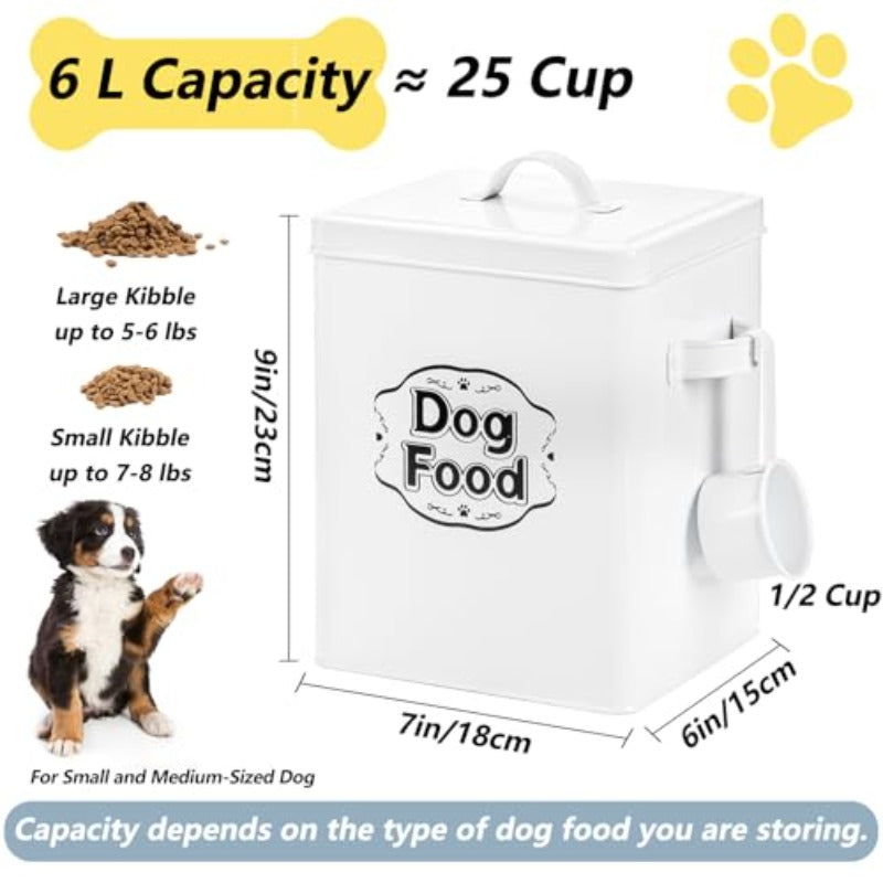 Youeon 25 Cup Airtight Galvanized Steel Dog Food Container